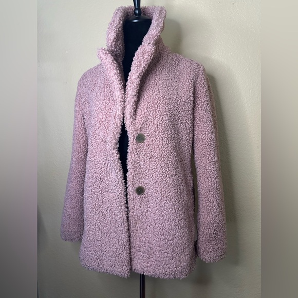Banana Republic Sherpa Coat Rose Color Size XS